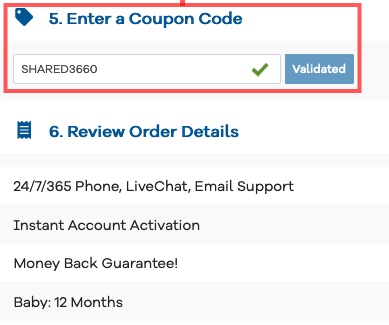 Pre-populated HostGator coupon code.