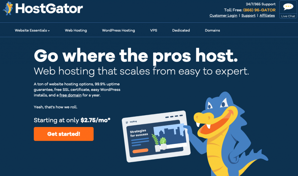 HostGator Home Page