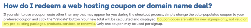 Rules for using coupon codes with HostGator